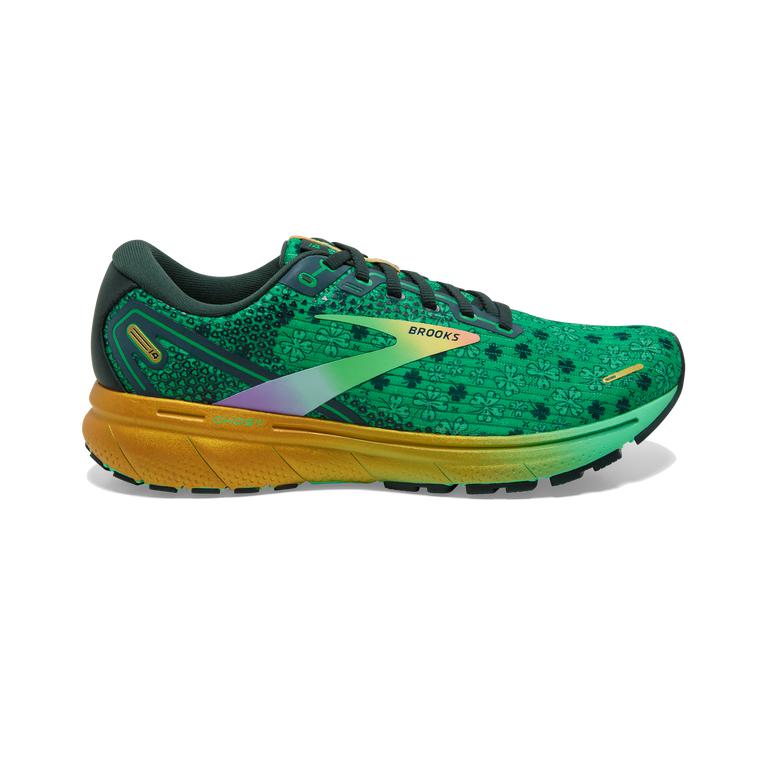 Brooks GHOST 14 Cushioned Road Running Shoes Mens Canada - Bright Green/Gables/Gold (NVJ165384)